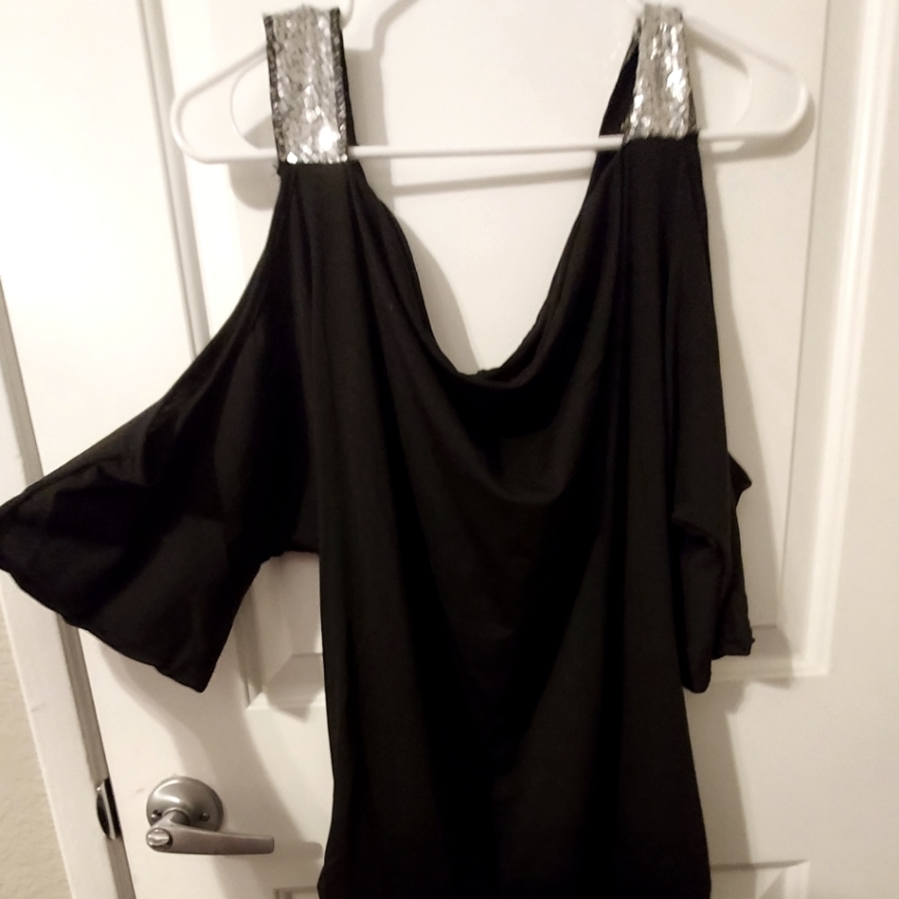 Black & sequin top